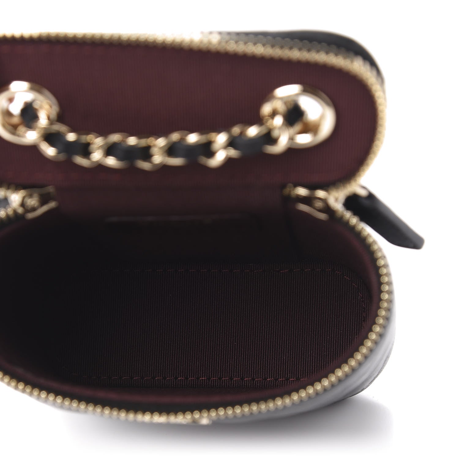 Chanel Lambskin Quilted Small Vertical Coco Beauty Vanity Case With Chain Black 5 of 10