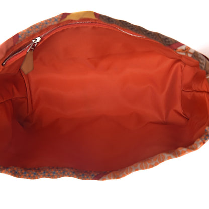 Hermes Silk Barenia Carre en Cravates Fourbi 25 MM Pouch Flamingo Pink Deer Brown 5 of 10