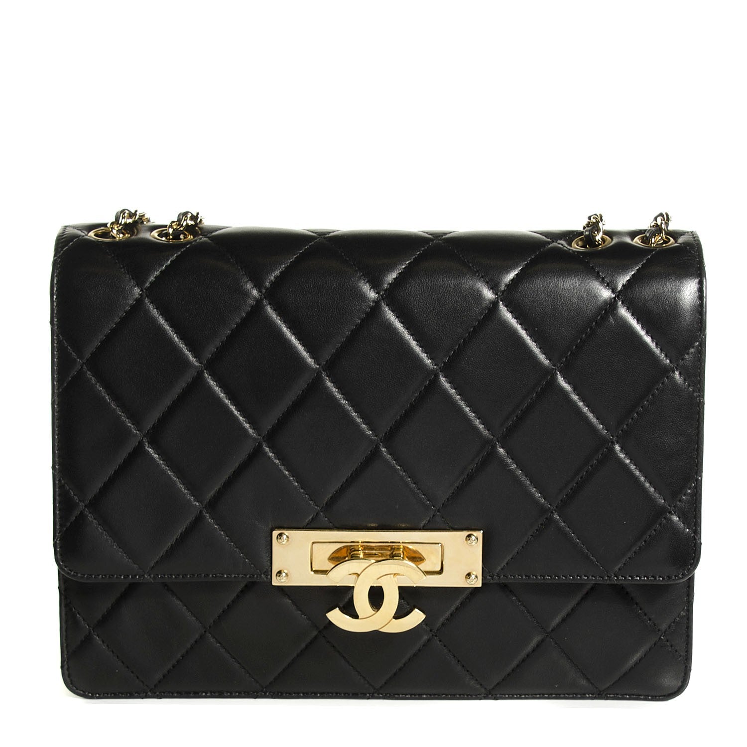 Chanel Lambskin Quilted Medium Golden Class Flap Black 1 of 8