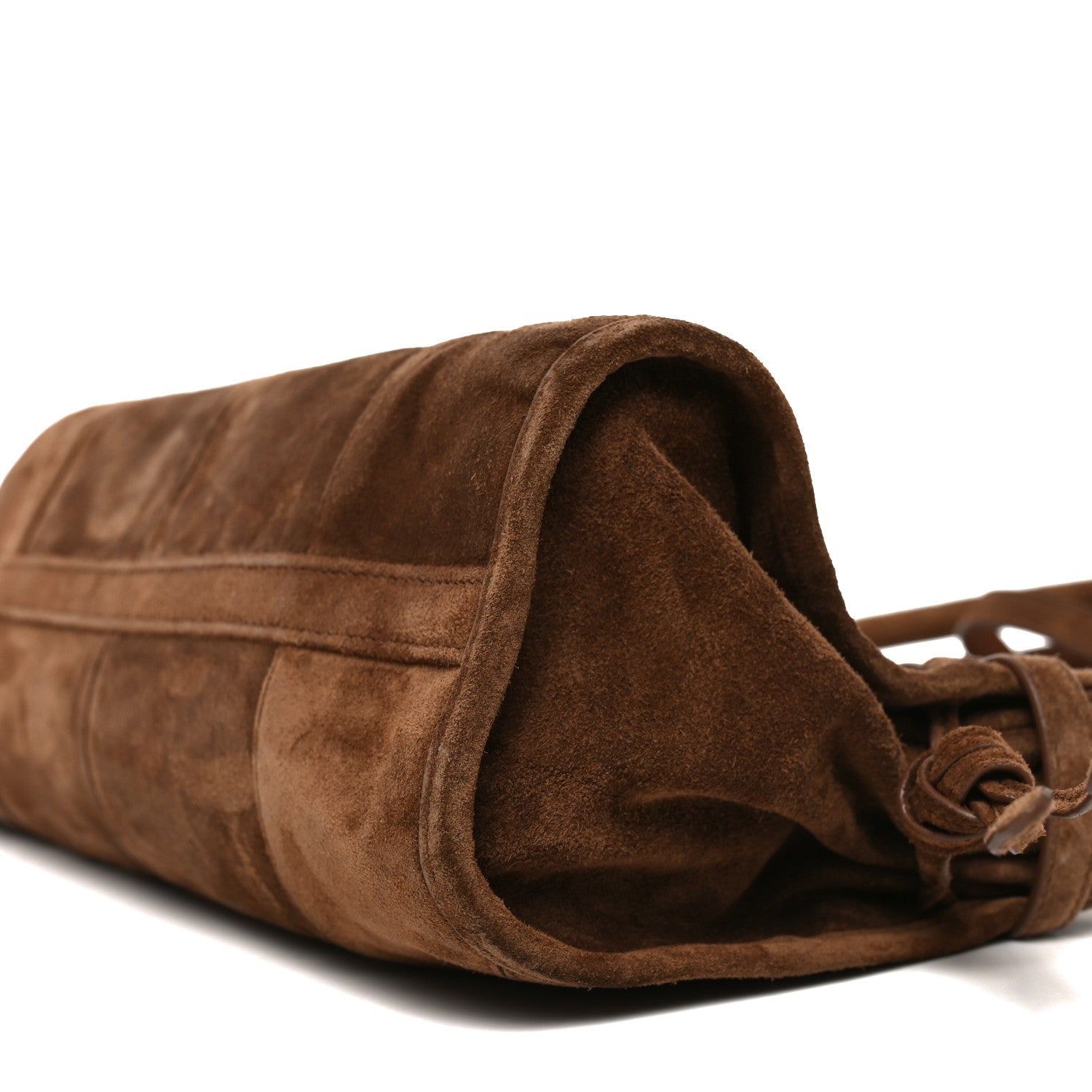 Prada Suede Triangle Medium Bonnie Shoulder Bag Cacao 9 of 9
