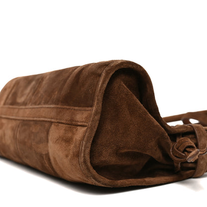 Prada Suede Triangle Medium Bonnie Shoulder Bag Cacao 9 of 9