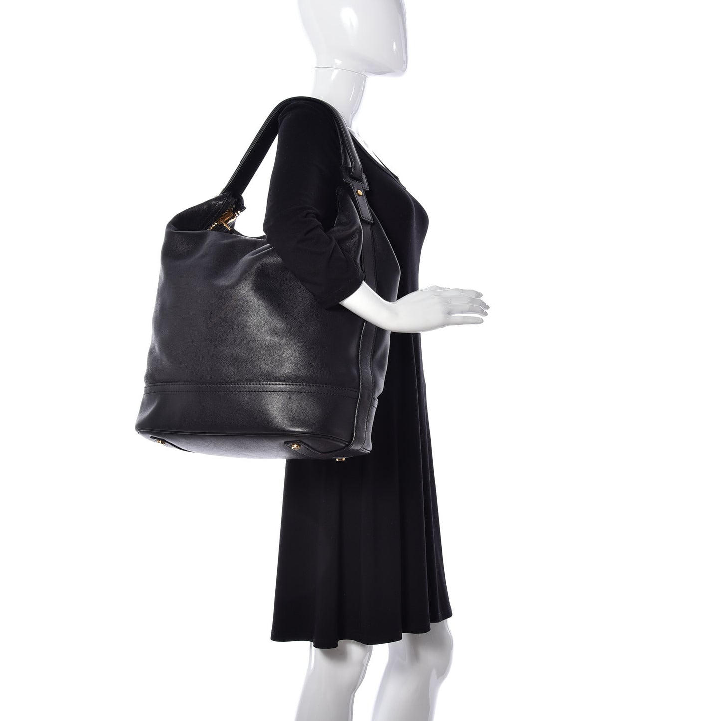 Calfskin Hobo Black