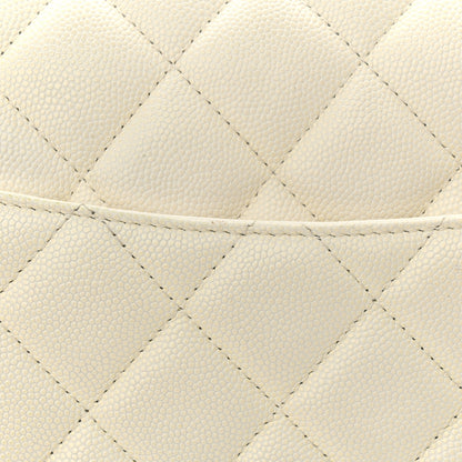 Chanel Caviar Quilted Jumbo Double Flap White 14 of 14
