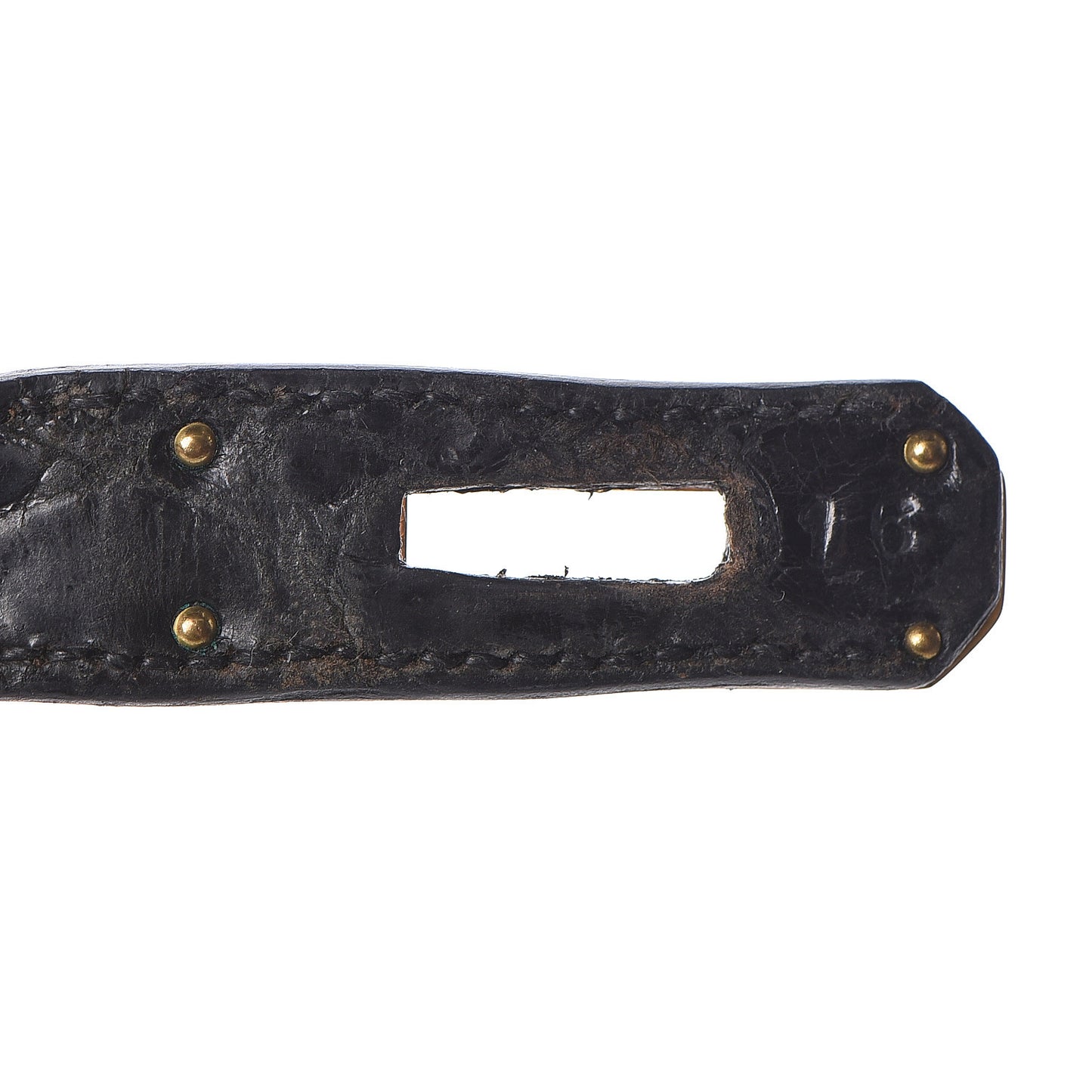 Shiny Porosus Crocodile Kelly Sellier 32 Black