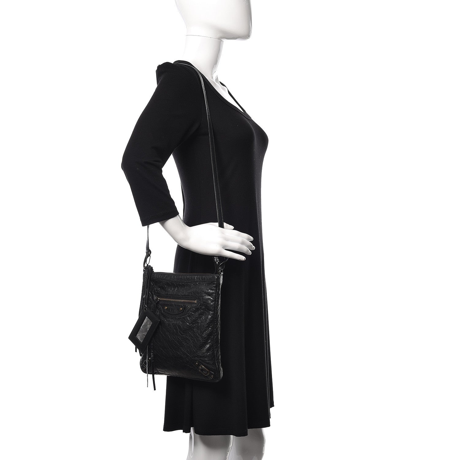 Balenciaga Agneau Classic Hardware Flat Crossbody Black 2 of 10