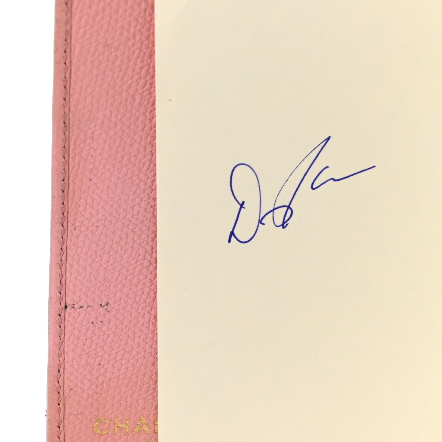 Grained Calfskin CC Button Pocket Agenda Cover Pink