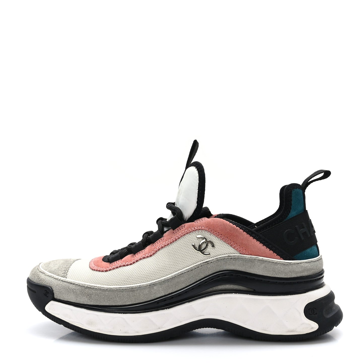 Fabric Suede CC Sneakers 38 White Light Grey Pink