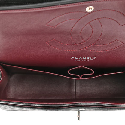 Chanel Caviar Chevron Quilted Jumbo Double Flap Black 5 of 10