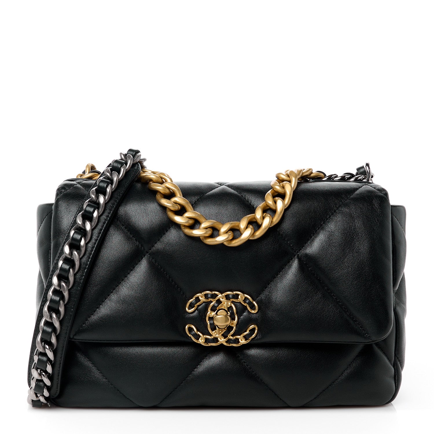 Chanel Lambskin Quilted Medium Chanel 19 Flap Black 1 of 12