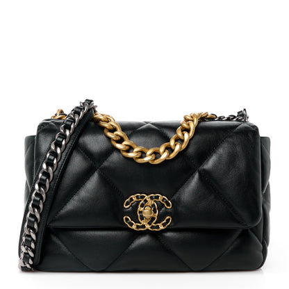 Chanel Lambskin Quilted Medium Chanel 19 Flap Black 1 of 12