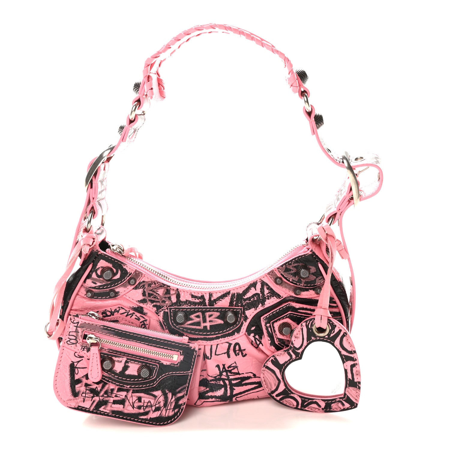 Balenciaga Agneau Arena Graffiti Le Cagole Shoulder Bag XS Sweet Pink 1 of 11