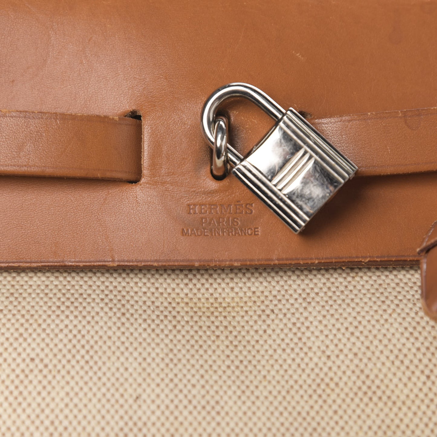 Toile Vache Calfskin Herbag 30 PM Natural