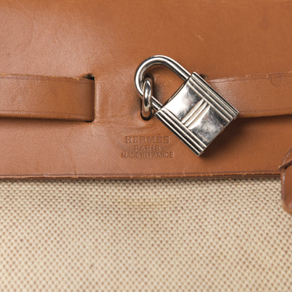 Hermes Toile Vache Calfskin Herbag 30 PM Natural 6 of 21
