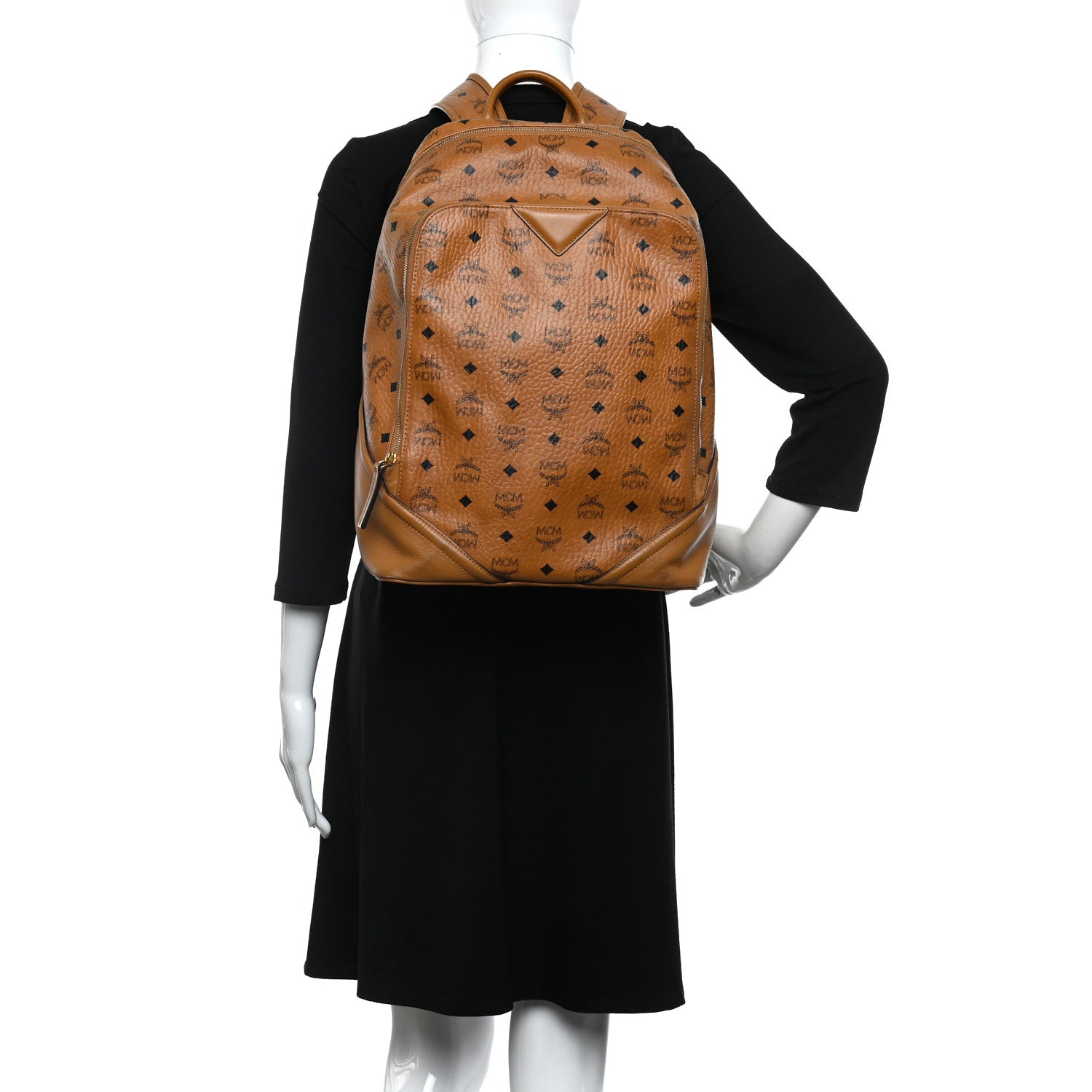 MCM Visetos Medium Duke Backpack Cognac 2 of 11