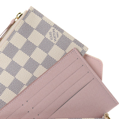 Louis Vuitton Damier Azur Pochette Felicie Chain Wallet Rose Ballerine 7 of 10