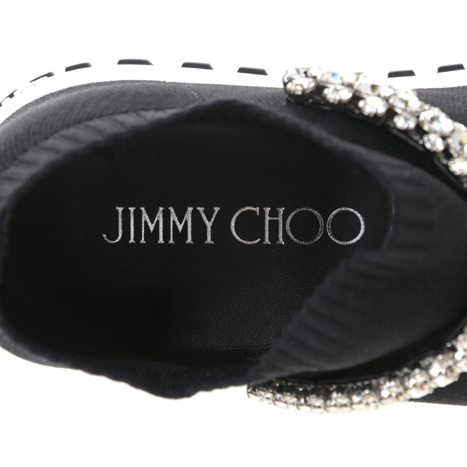 Jimmy Choo Knit Crystal Verona Sneaker 37.5 Black 10 of 11