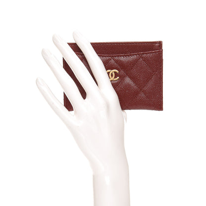 Chanel Caviar Quilted Card Holder Red 2 of 7