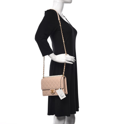 Chanel Lambskin Quilted Small Chic Pearls Flap Beige 2 of 12