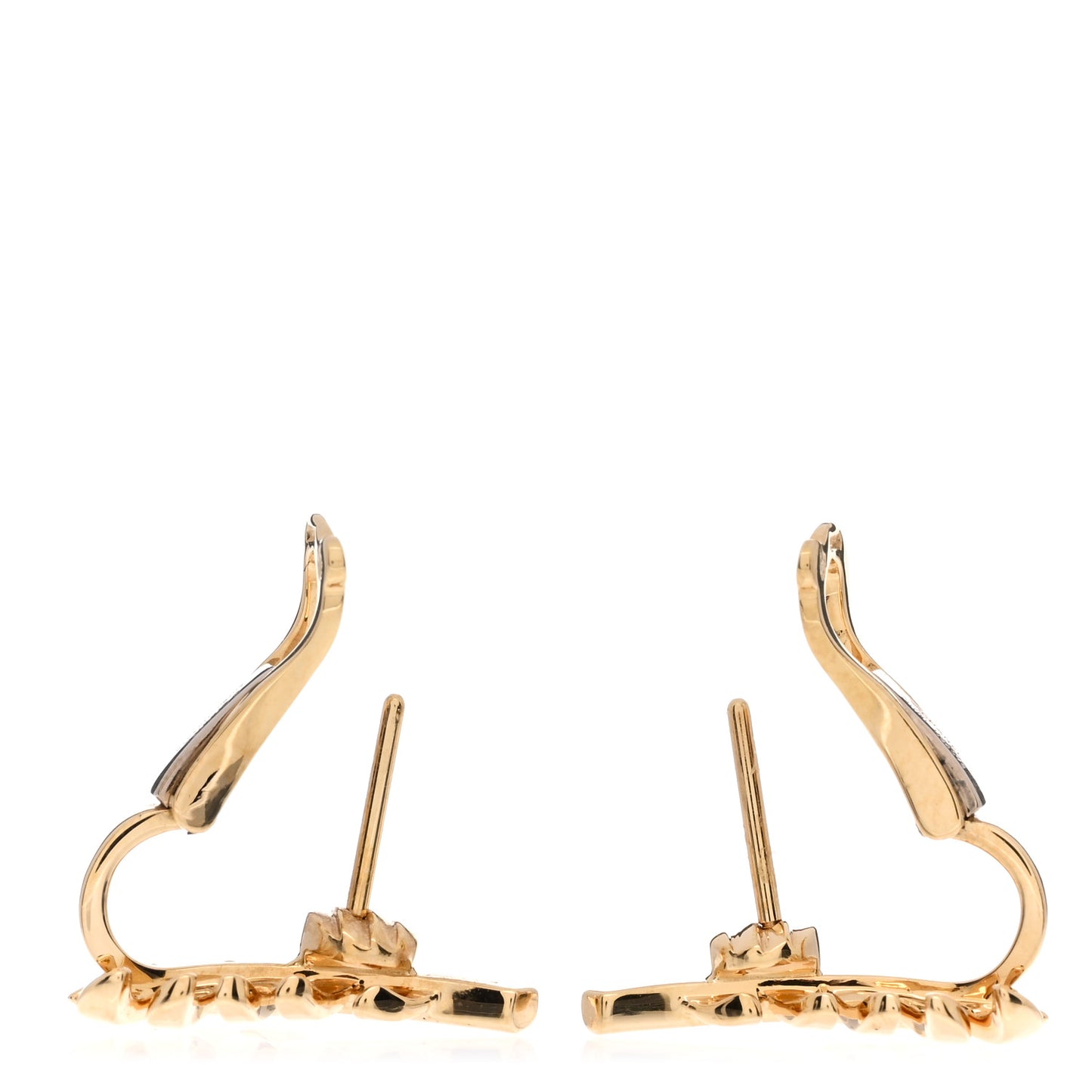 18K Yellow Gold Plume Earrings