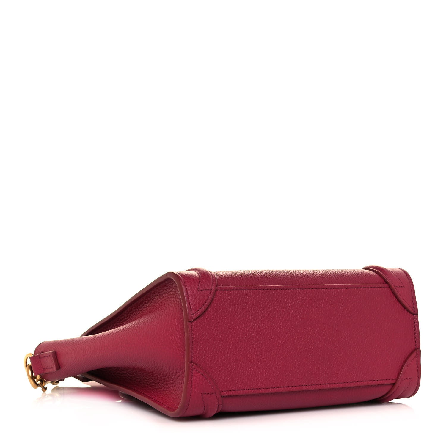 Celine Drummed Calfskin Nano Luggage Rasberry 4 of 10