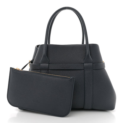 Loro Piana Grained Calfskin Small Ghiera Shopper Tote Blue Navy 3 of 10