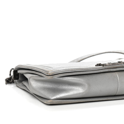 Chanel Metallic Calfskin Quilted Large Boy Flap Silver 8 of 10