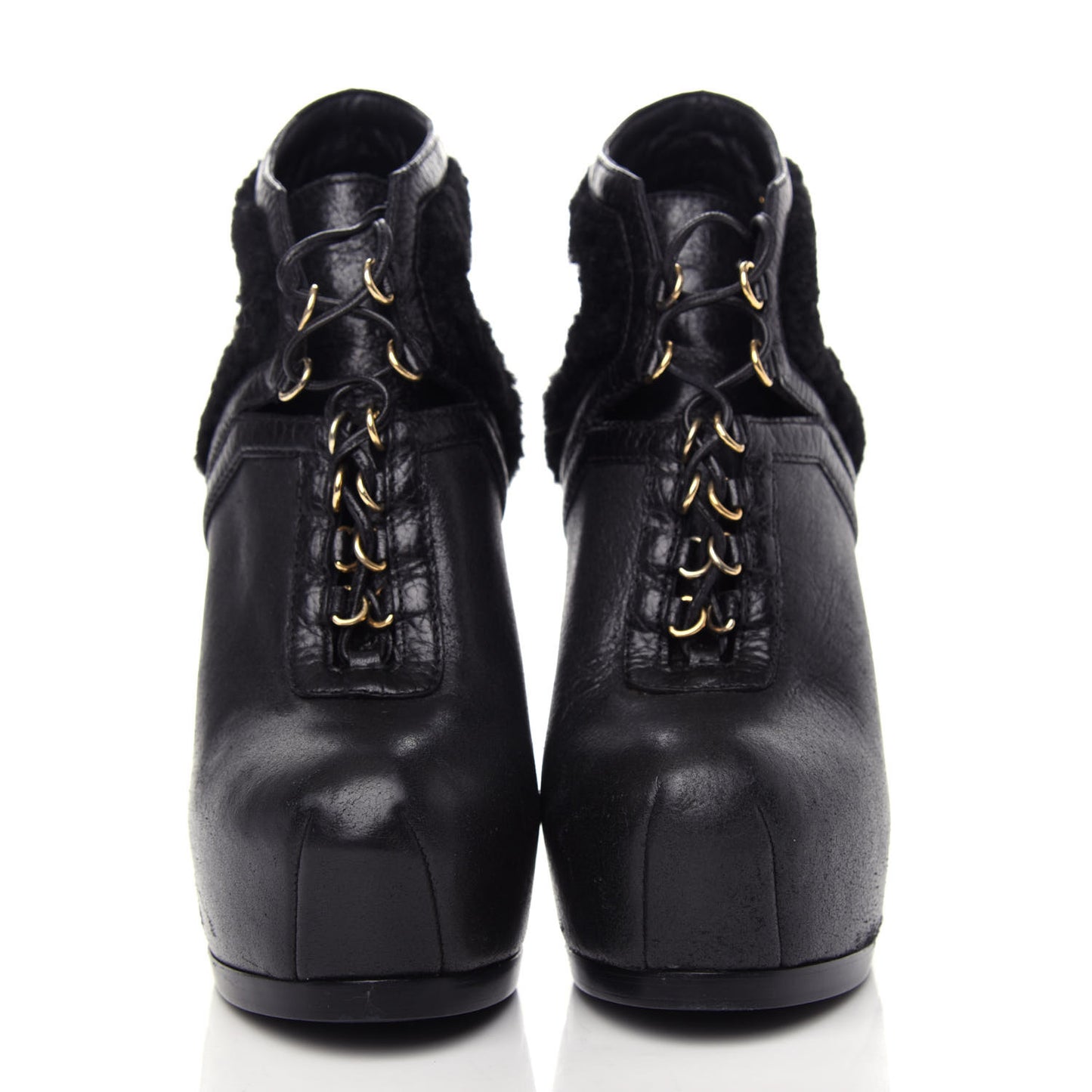 Nappa Shearling Tribtoo 140 Platform Boots 36 Black