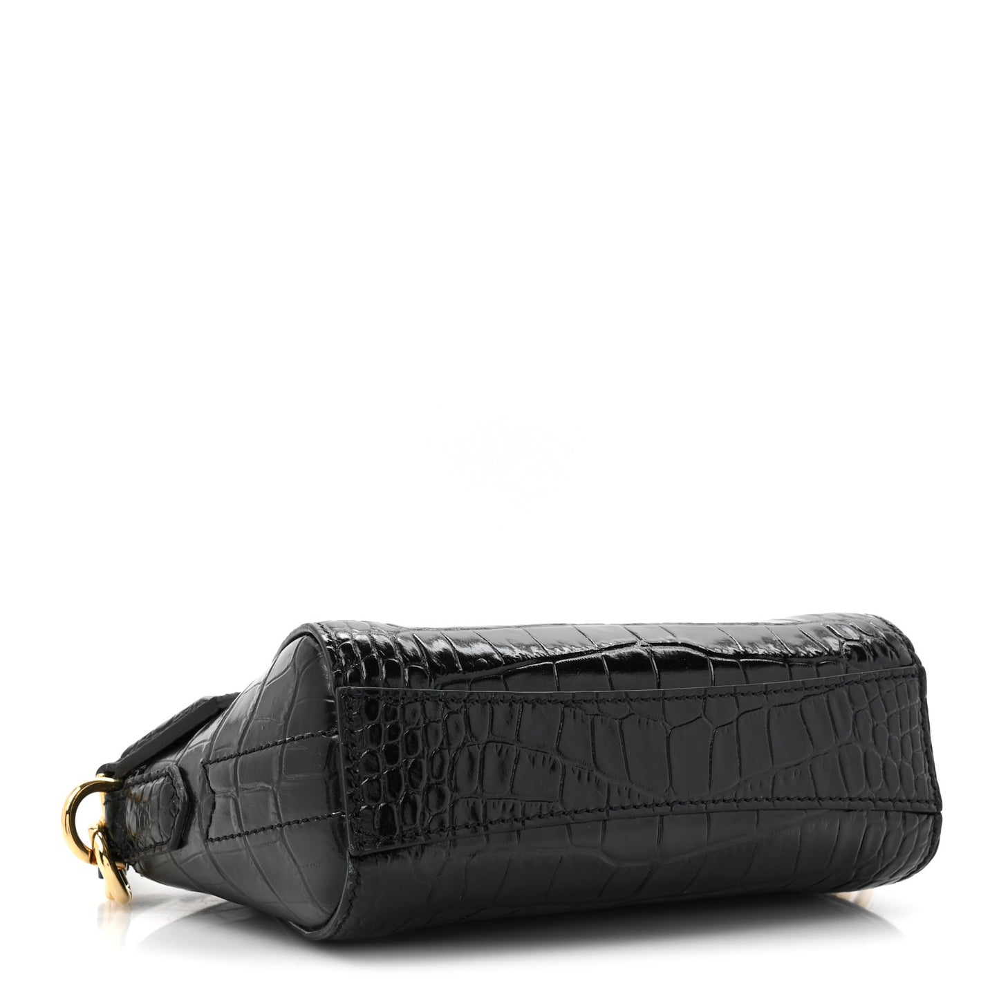 Calfskin Crocodile Embossed Nano Antigona Black