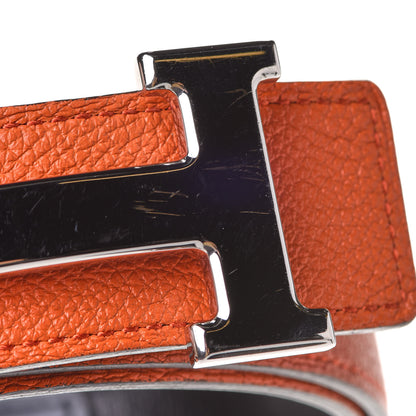 Hermes Box Togo 32mm H Belt 90 Black Orange 17 of 18