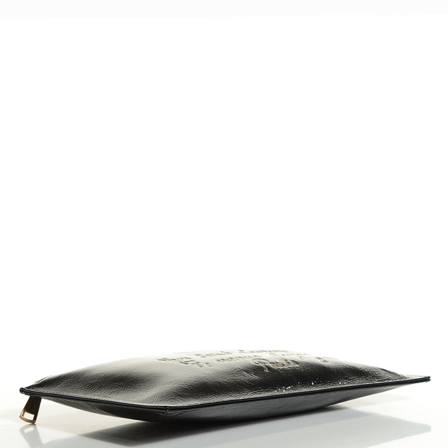 Saint Laurent Textured Patent Y-Mail Zip Clutch Black 4 of 8