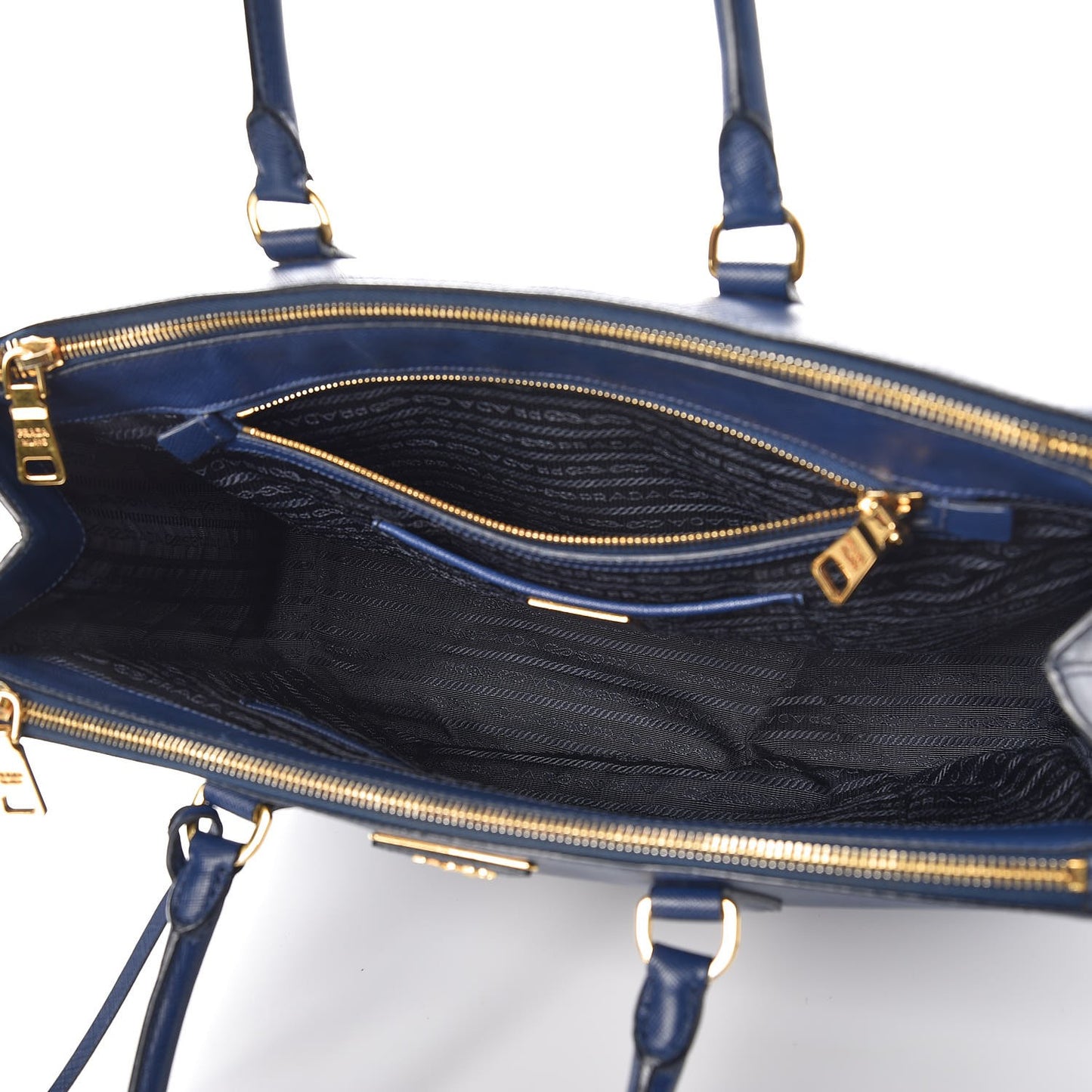 Saffiano Large Galleria Double Zip Tote Bluette