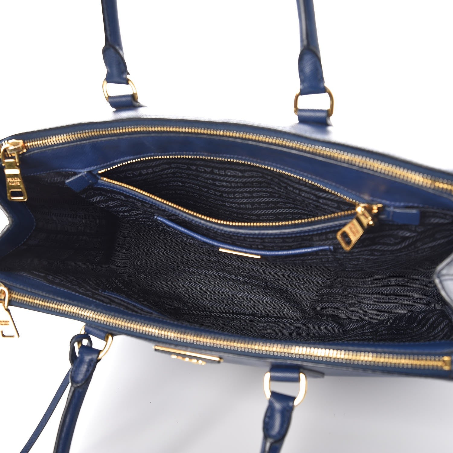 Prada Saffiano Large Galleria Double Zip Tote Bluette 5 of 10