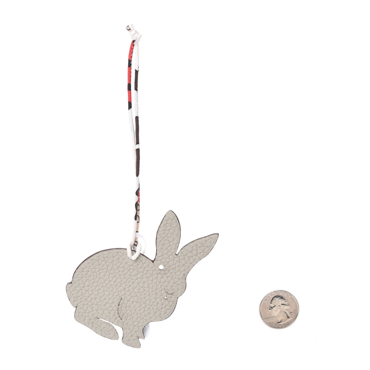 Epsom Togo Petit H Rabbit Bag Charm Bleu Zellige Gris Perle