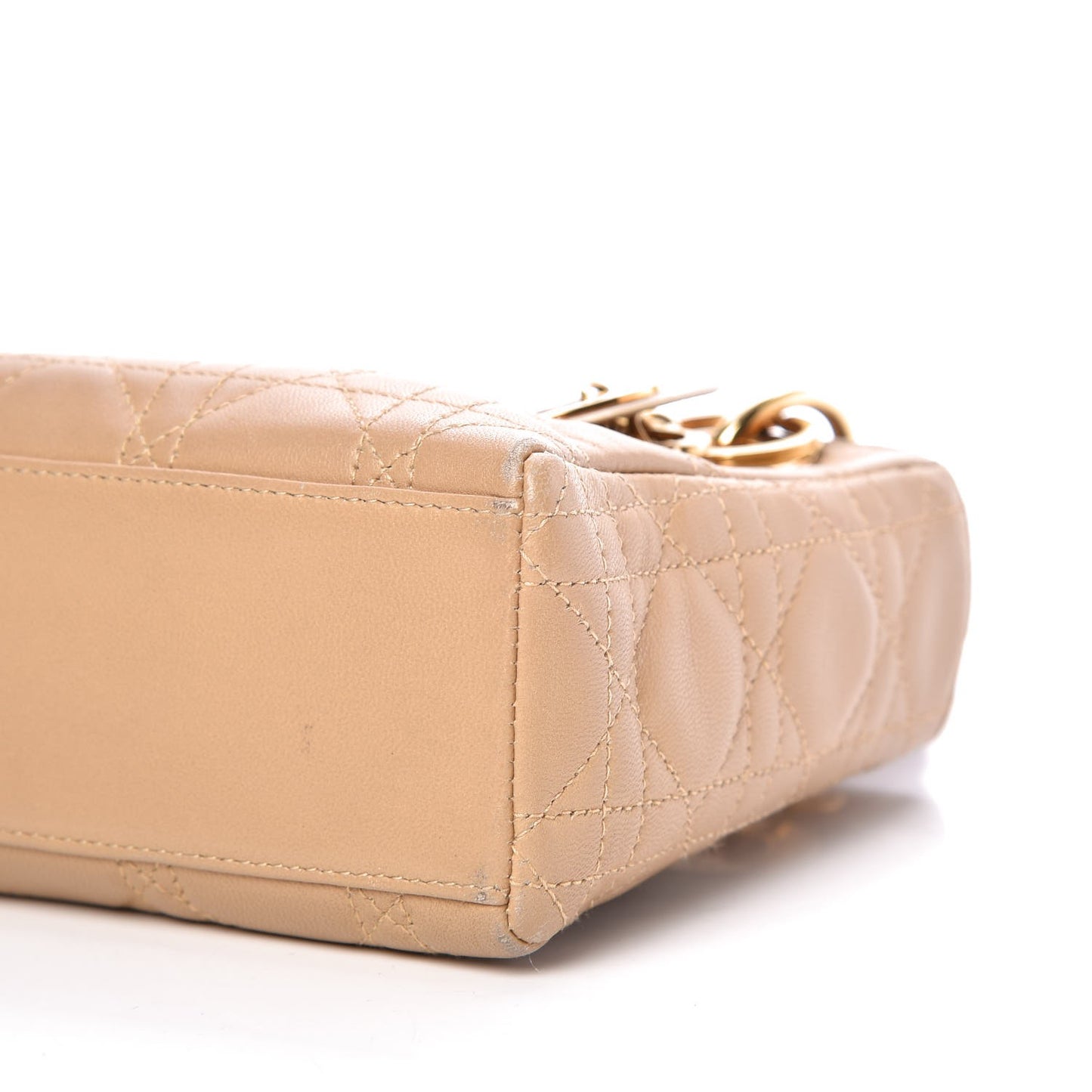 Lambskin Cannage Mini Lady Dior Beige