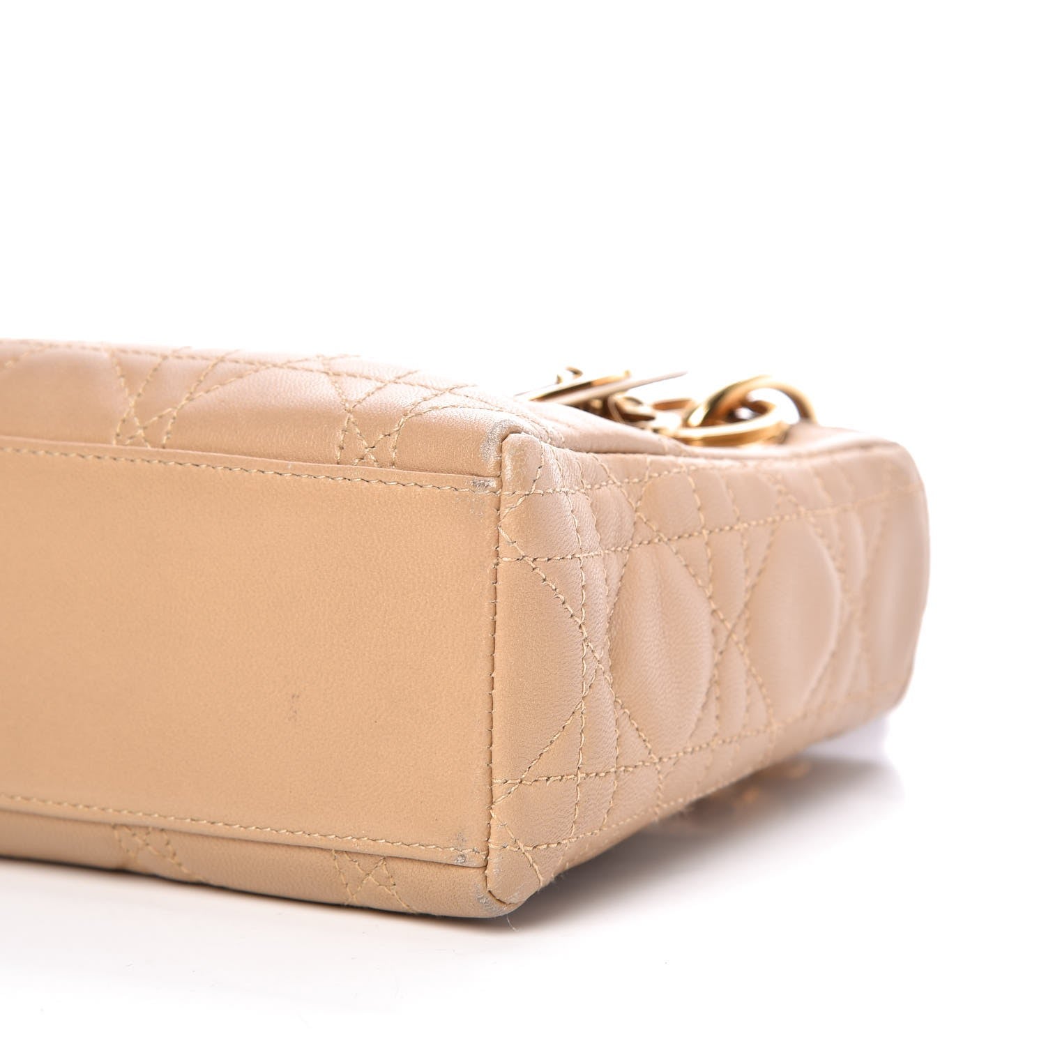 Christian Dior Lambskin Cannage Mini Lady Dior Beige 10 of 12