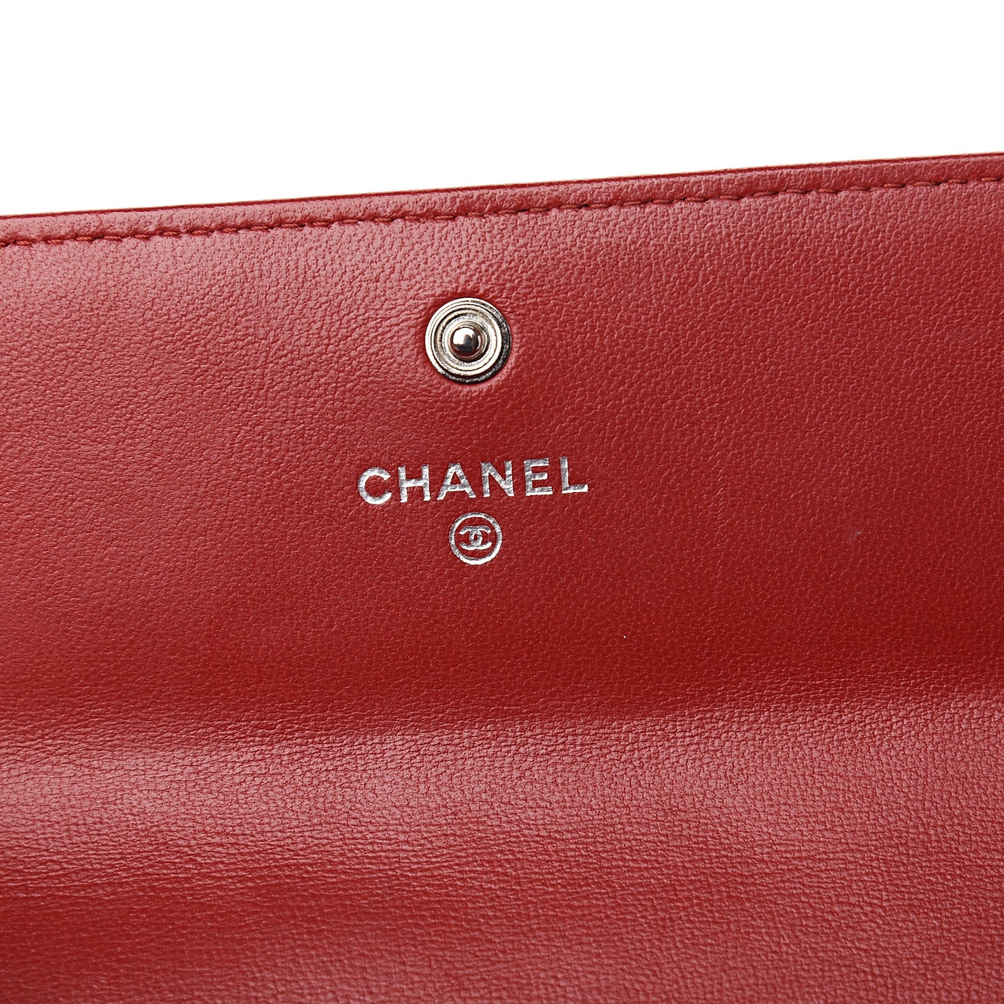Lambskin Quilted Large Gusset Flap Wallet Red