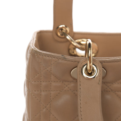 Christian Dior Lambskin Cannage Medium Lady Dior Beige 8 of 18