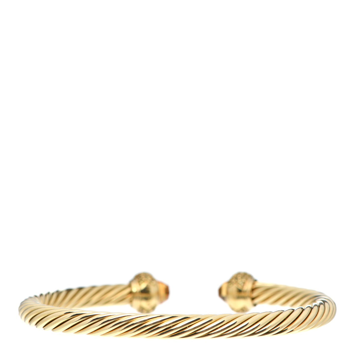 18K Yellow Gold Citrine Yellow Sapphire 5mm Candy Cable Bracelet