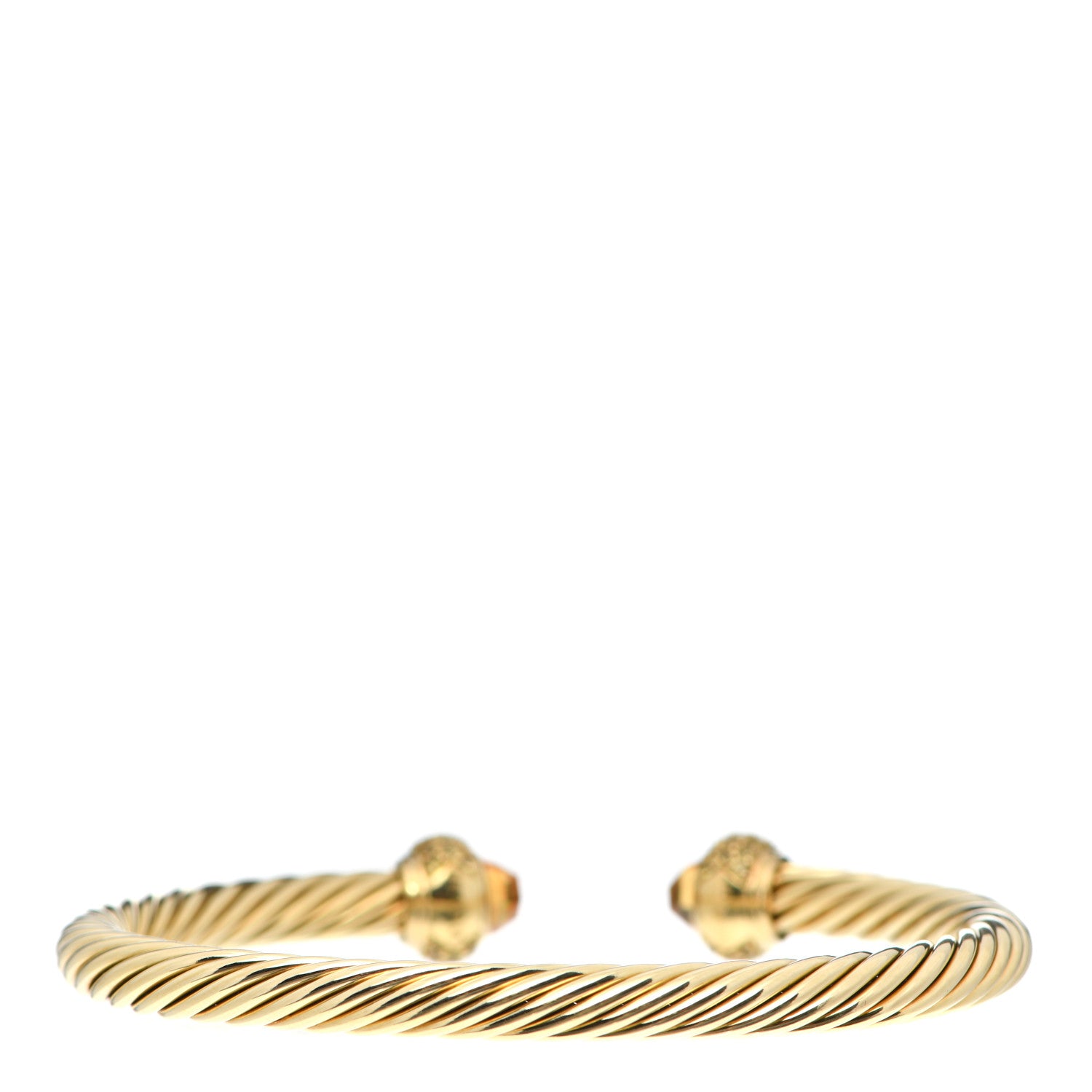 David Yurman 18K Yellow Gold Citrine Yellow Sapphire 5mm Candy Cable Bracelet 3 of 6