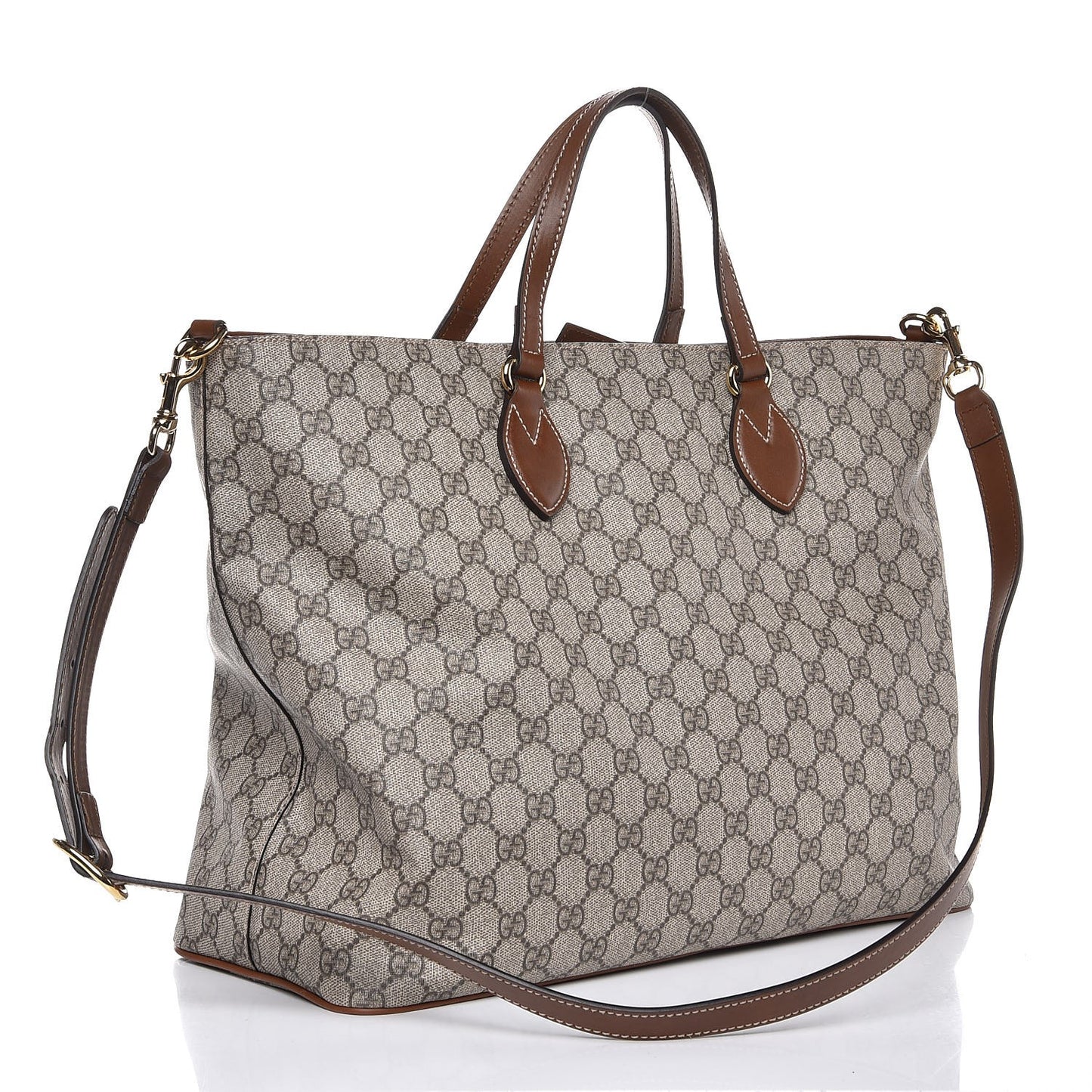 Soft GG Supreme Monogram Medium Crossbody Tote Beige Cuir