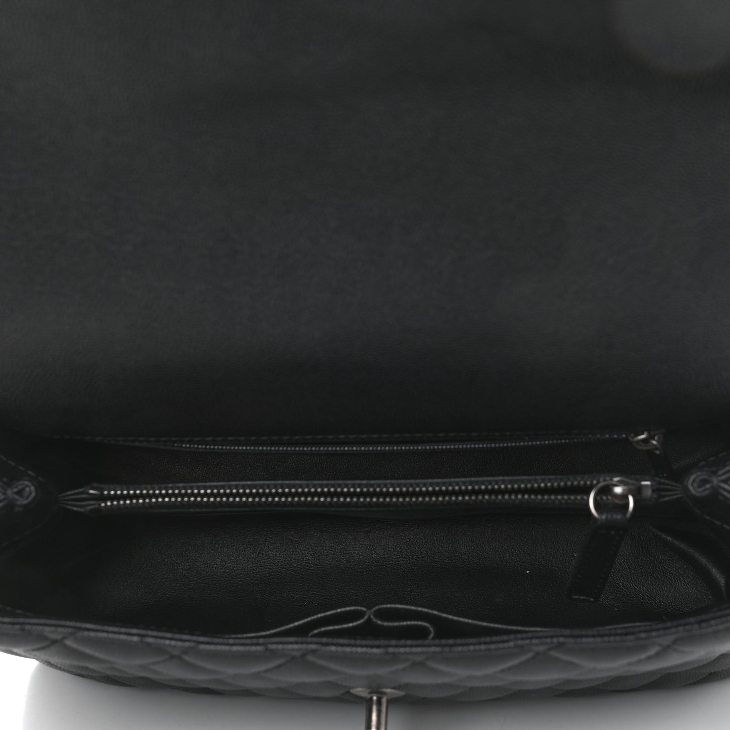 Caviar Lizard Quilted Small Coco Handle Flap Black
