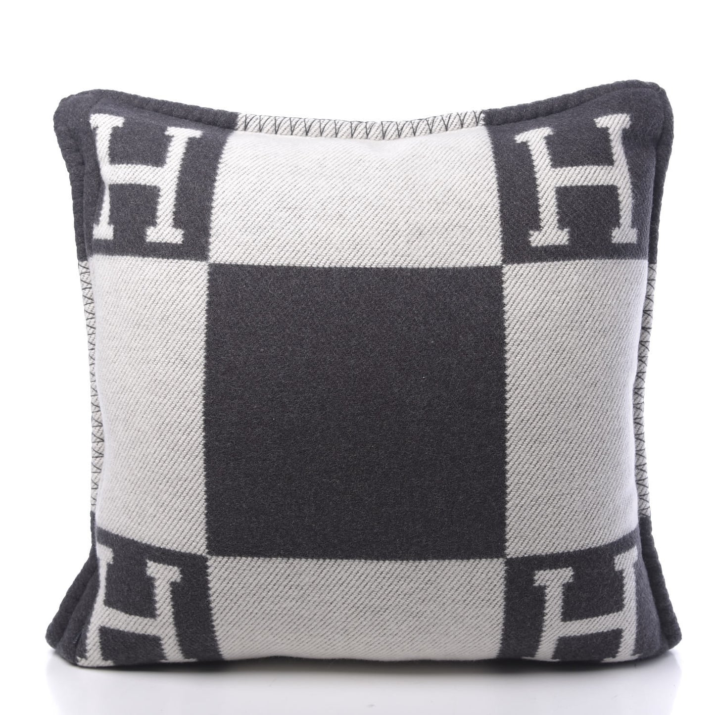Wool Cashmere Avalon Pillow PM Ecru Gris Fonce