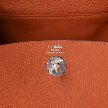 Hermes Taurillon Clemence Mini Lindy 20 Feu 8 of 10
