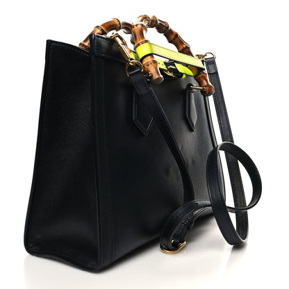 Gucci Calfskin Small Diana Tote Bag Black Yellow Fluo 3 of 14