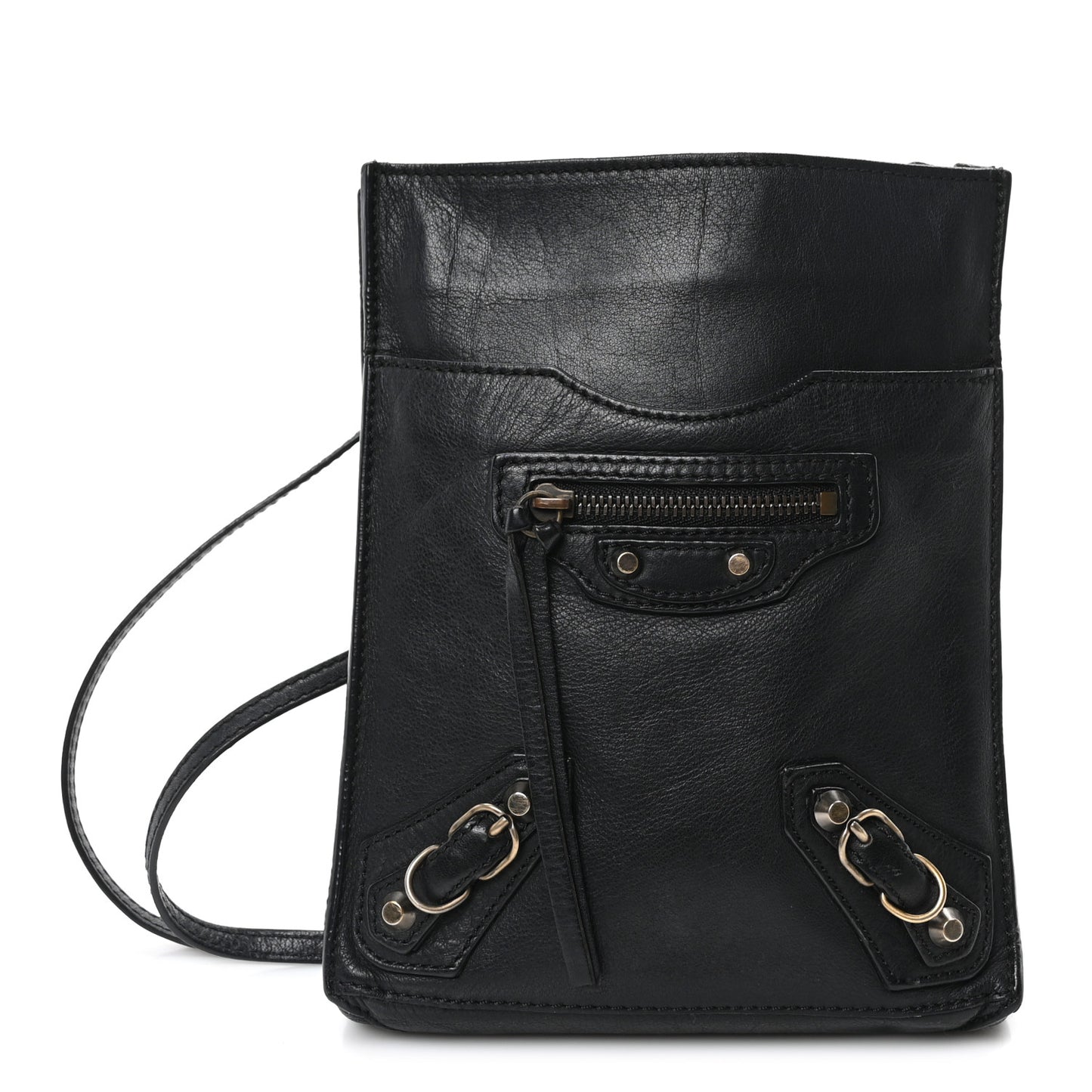 Metallic Calfskin Milkyway Papier Crossbody Bag Black