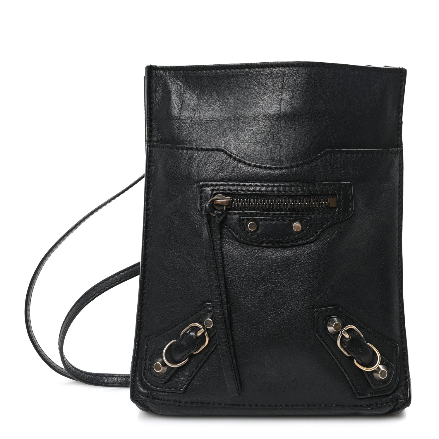Balenciaga Metallic Calfskin Milkyway Papier Crossbody Bag Black 1 of 10