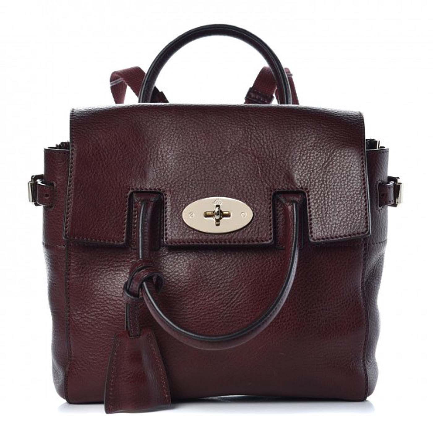 Natural Leather Mini Cara Delevingne Convertible Satchel Oxblood