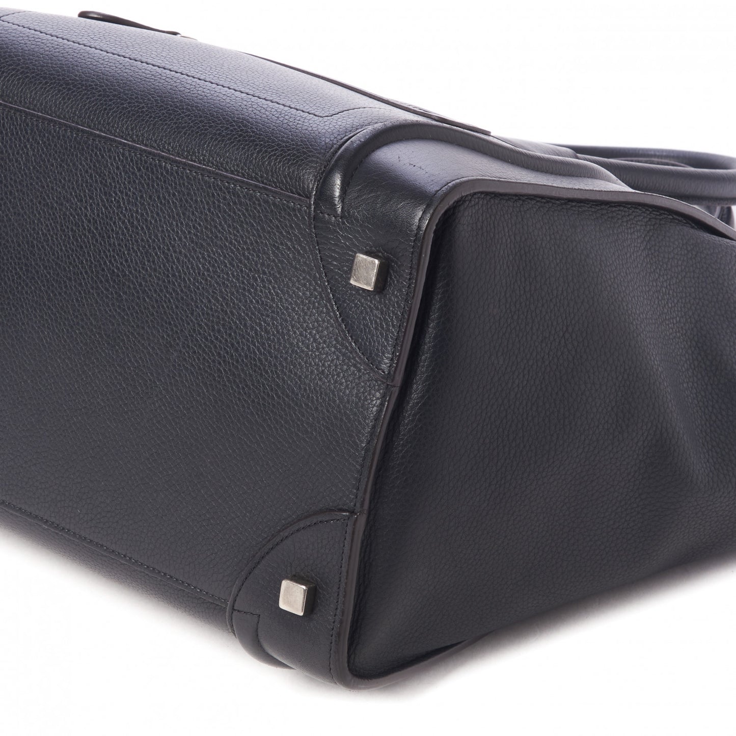 Drummed Calfskin Mini Luggage Black