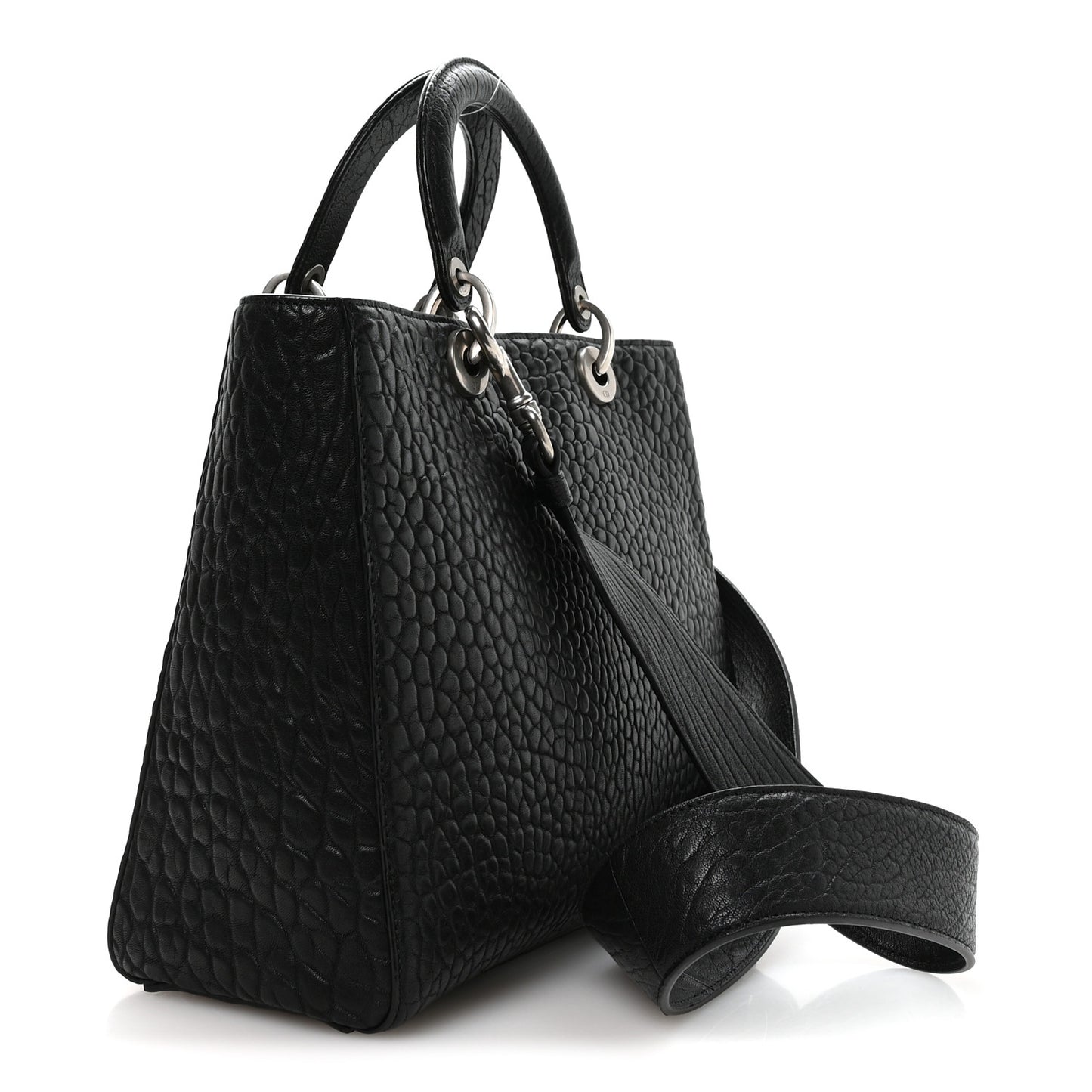Canyon Grained Lambskin Large Lady Dior Black