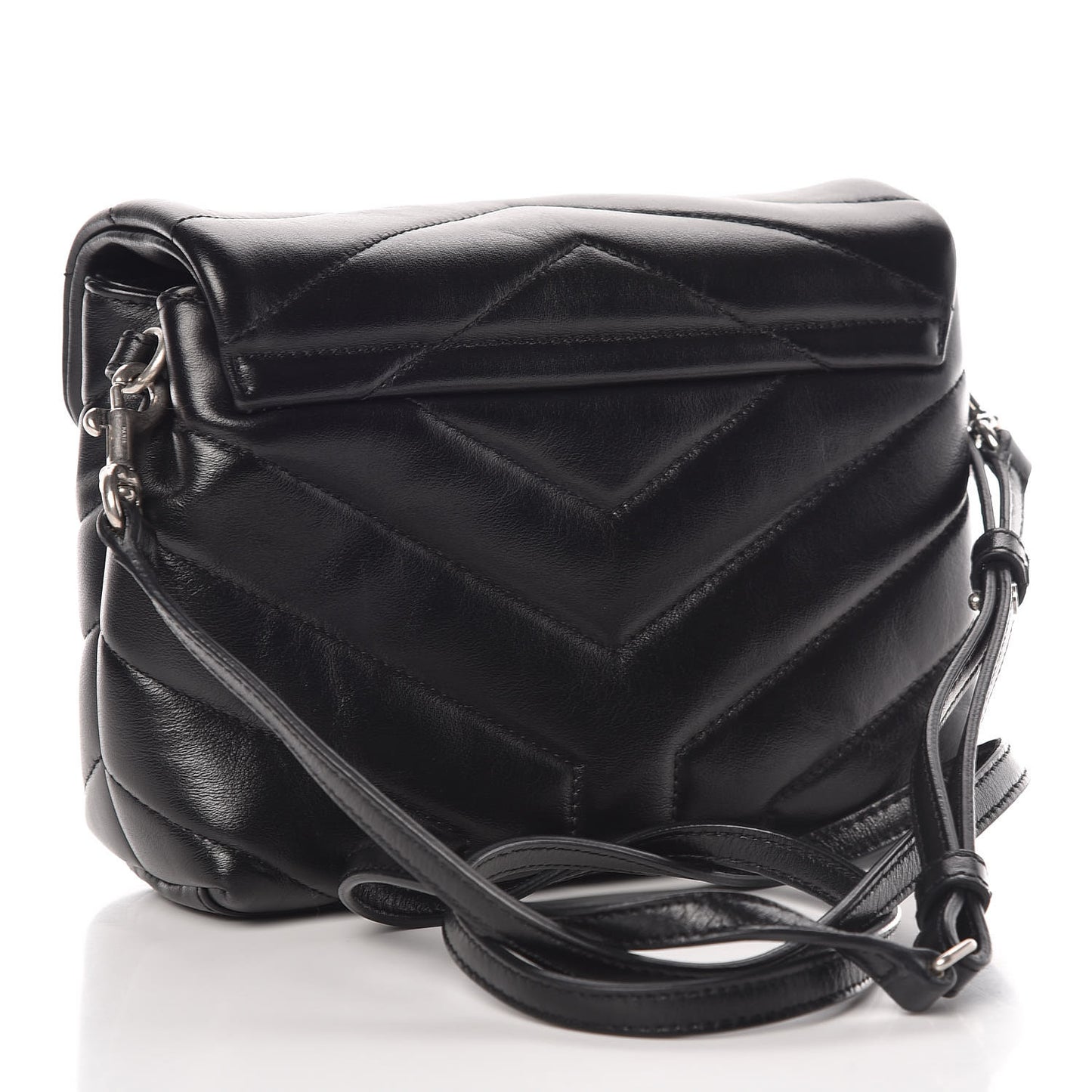 Calfskin Y Quilted Monogram Toy Loulou Crossbody Bag Black